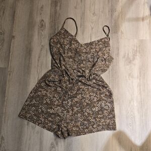 Ardene Brown Floral Dress with Straps